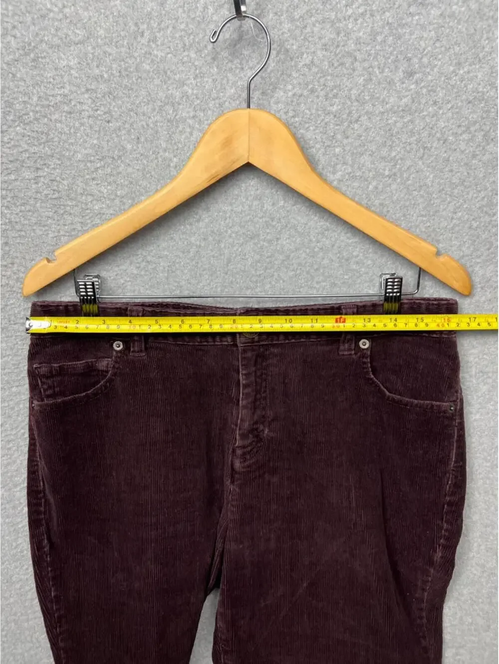 Lands' End Modern Fit Womens 10 Corduroy Pants Straight Leg Burgundy Casual